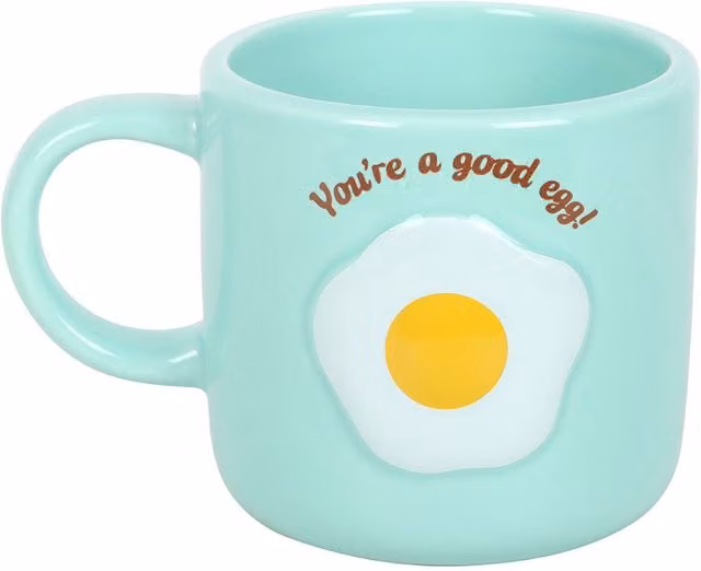 Something Different You're A Good Egg Ceramic Mug, 420ml, Green/Yellow/White