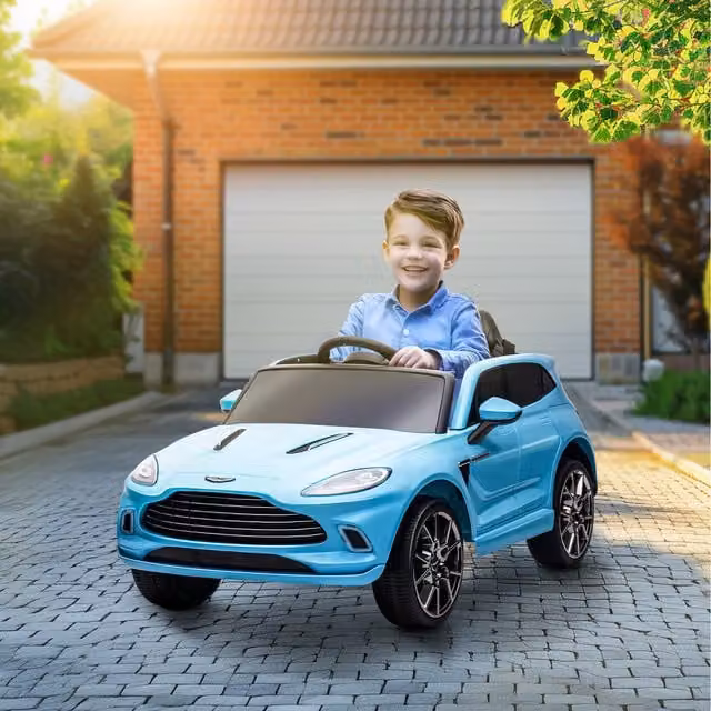 AIYAPLAY Aston Martin DBX Licensed 12V Kids Electric Ride on Car with Light and Sound, Blue