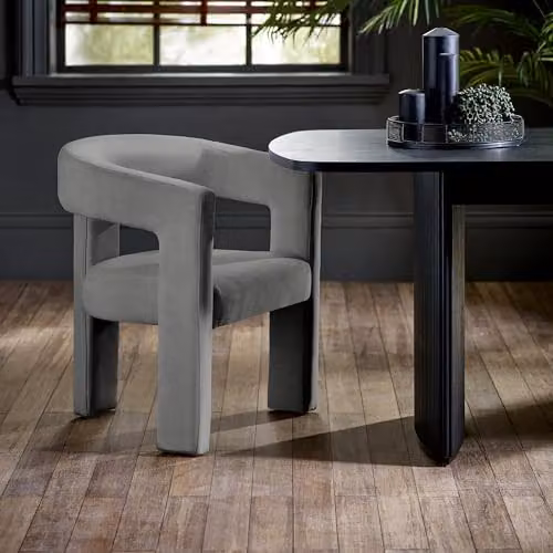 Julian Bowen Elara Grey Upholstered Dining Chair, H75 x W56 x D64 cm