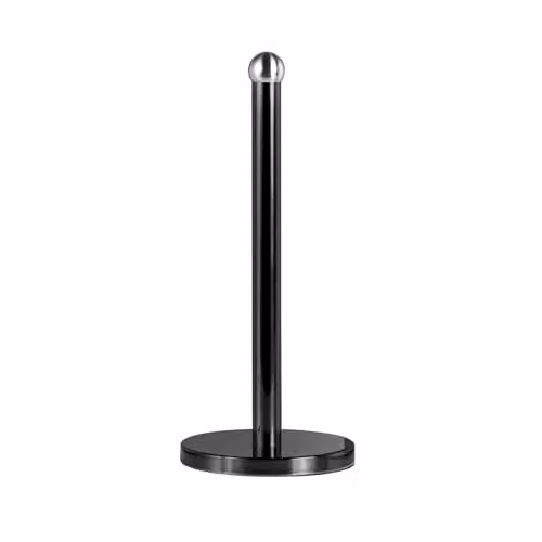 Innoteck Freestanding Stainless Steel Kitchen Paper Towel Holder with Non-Slip Base, Black