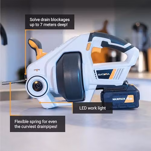 Batavia MAXXPACK 18V Cordless Drain Auger Bare Unit in Grey, Orange and White – 2