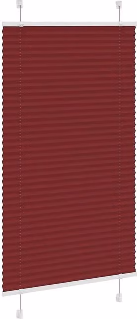Berkfield Home Single Pleat Fabric Blind in Bordeaux Red, W: 75 cm, H: 150 cm