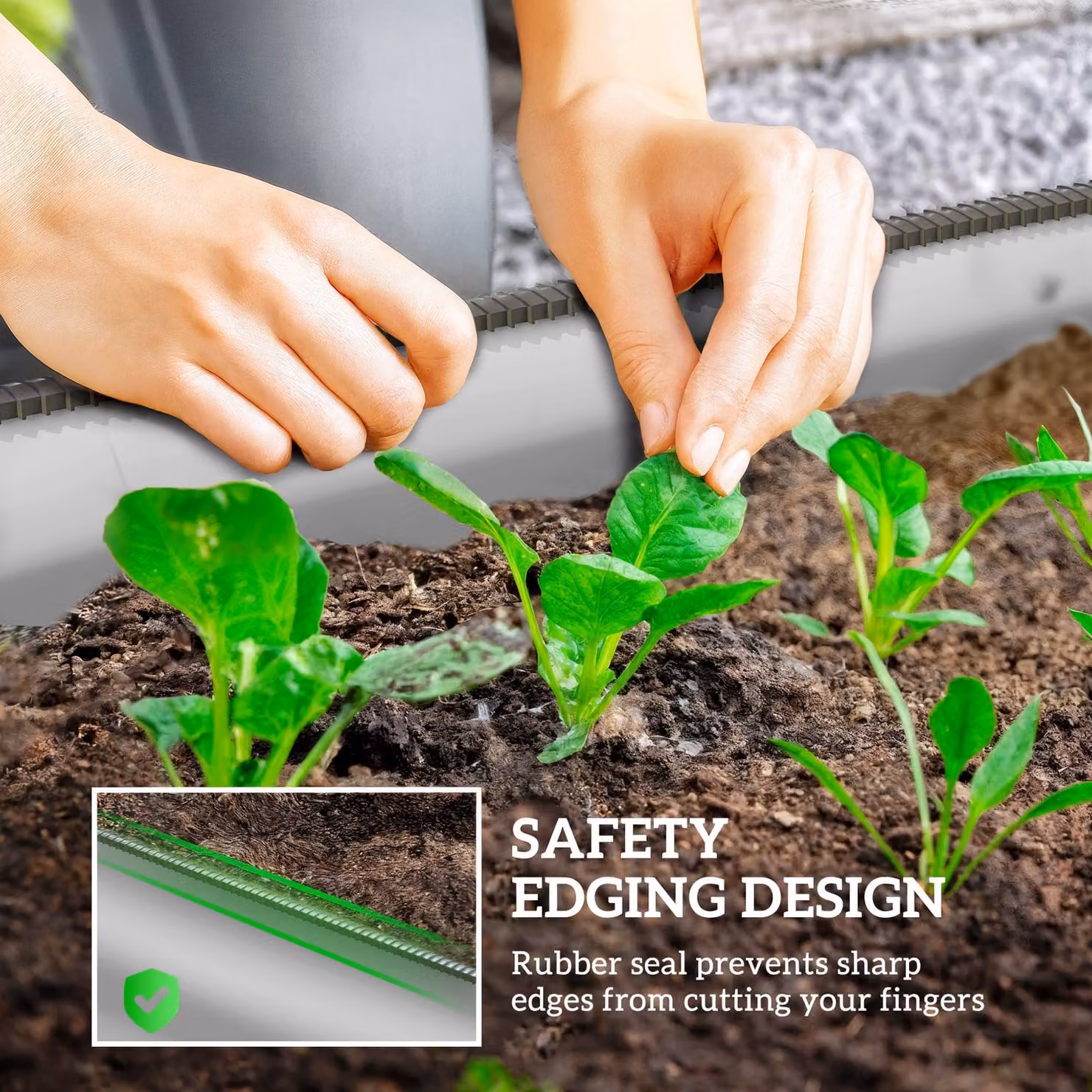 Outsunny Galvanised Steel Raised Garden Bed with Safety Edging, Silver – 4