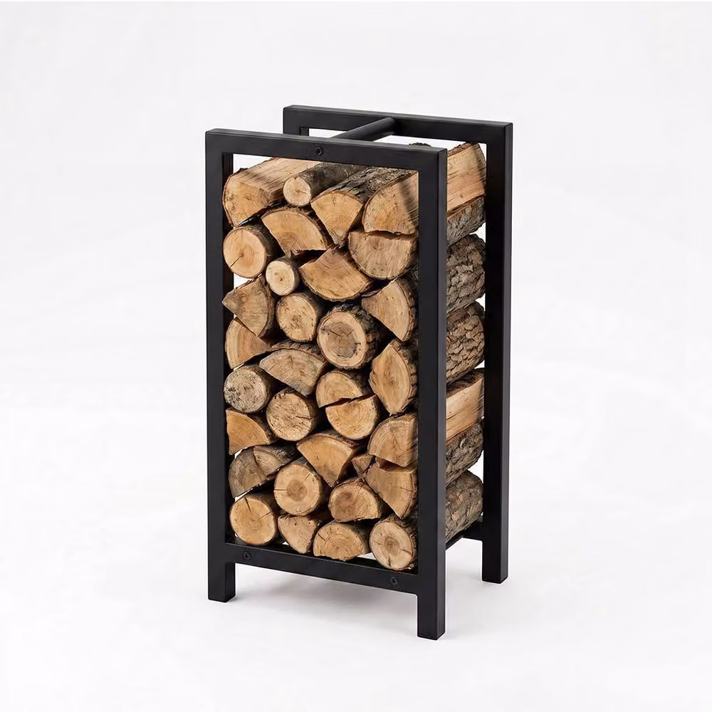 Levede Steel Firewood Rack, Black Compact Freestanding Metal Log Holder for Living Room or Garden – 2