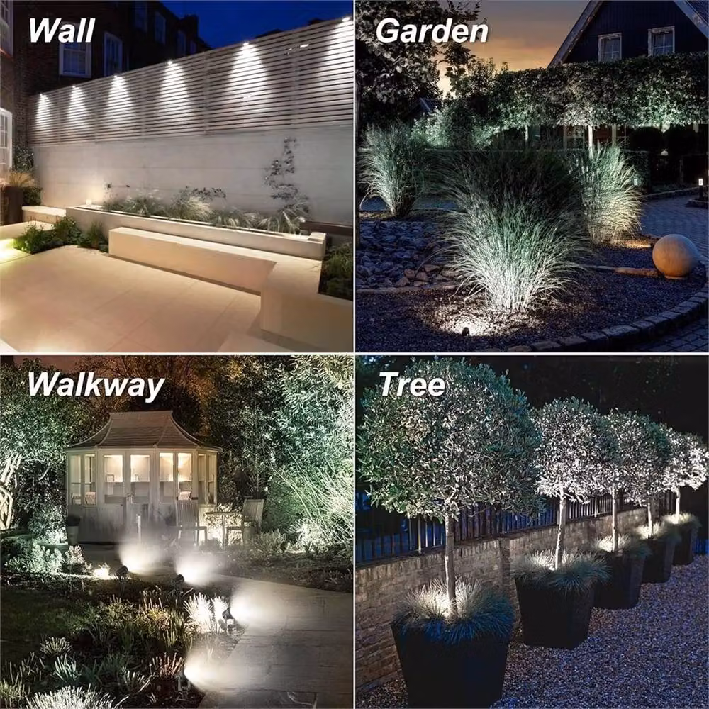 SPETLEK 6-in-1 Solar LED Outdoor Landscape Garden Spot Lights in Black – 3