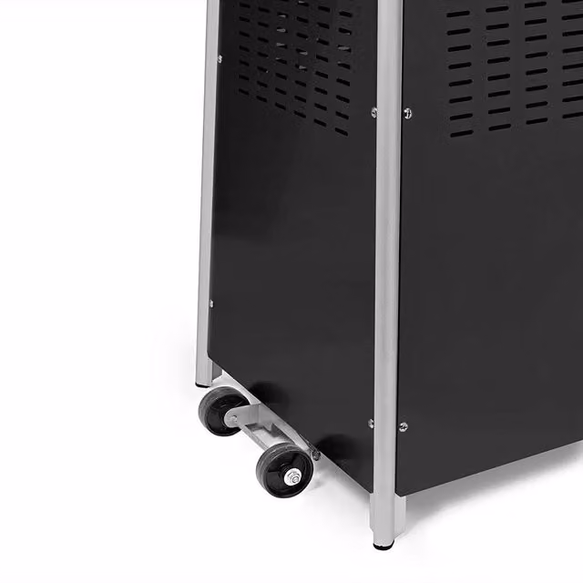 BU-KO 13kW Stainless Steel Pyramid Patio Gas Heater with Bluetooth and Cover, Black