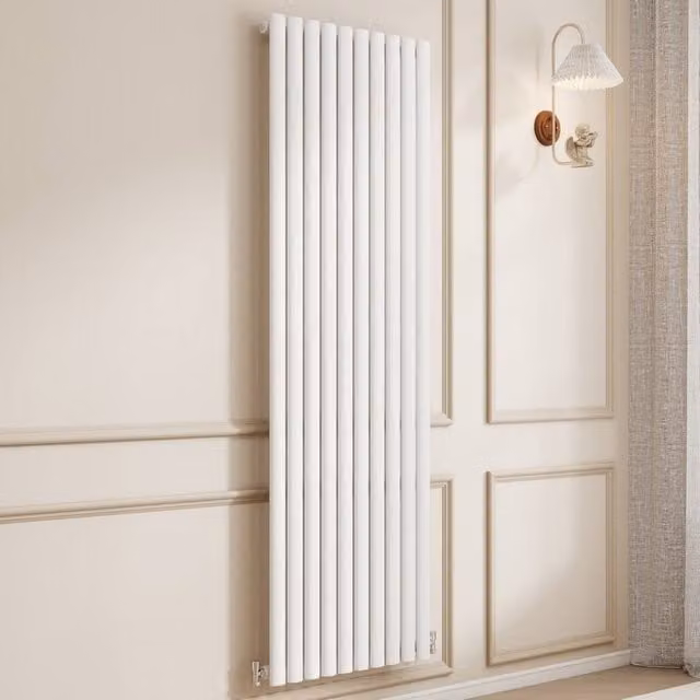 Banyetti Orva White Vertical Single Oval Column Radiator, H 180 cm x W 59 cm