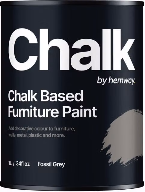 Hemway Chalk Based Furniture Paint in Flat Matt Fossil Grey, 1 l