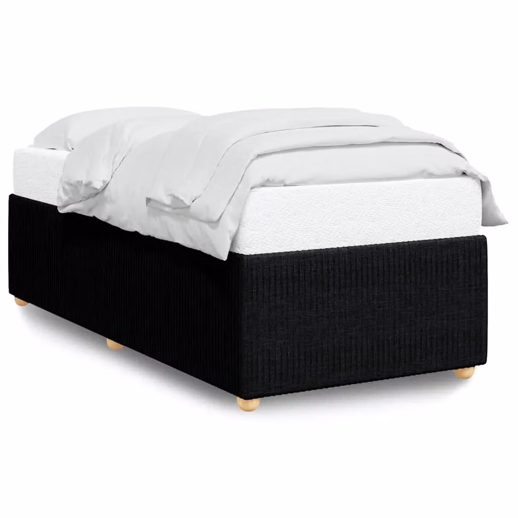 Berkfield Home Upholstered Single Bed Frame in Black Fabric – 2