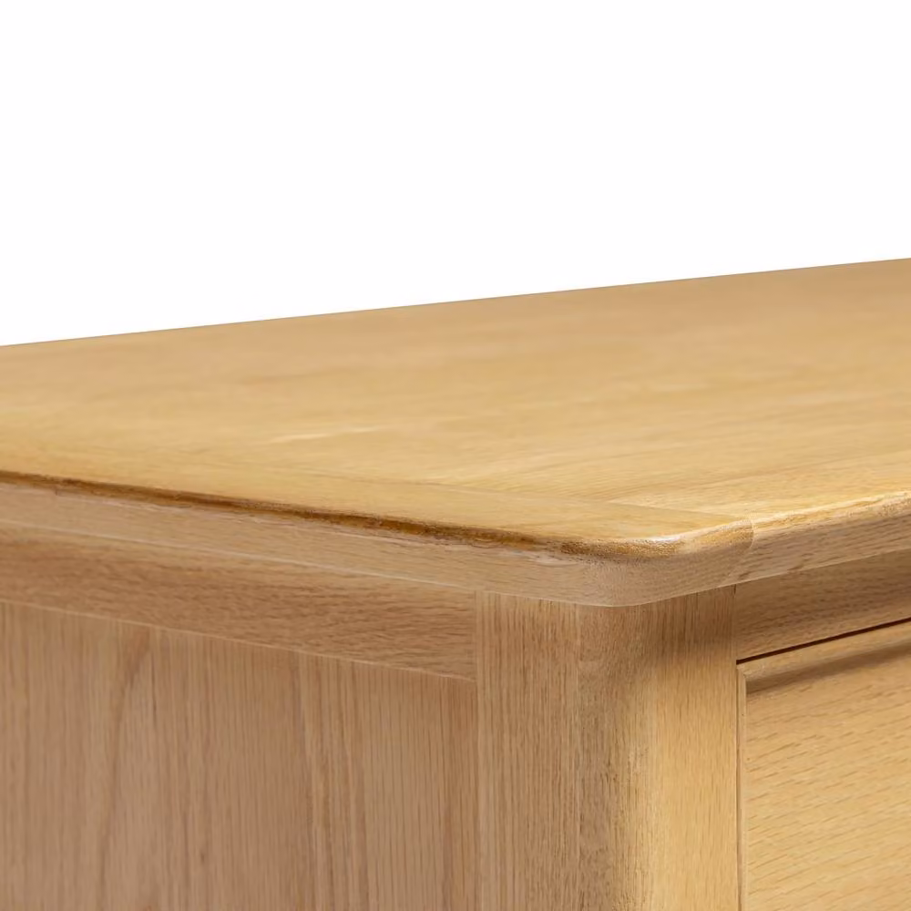 FurnitureboxUK Belle 2 Drawer Rectangular Solid Oak Wood Coffee Table in Light Brown – 3