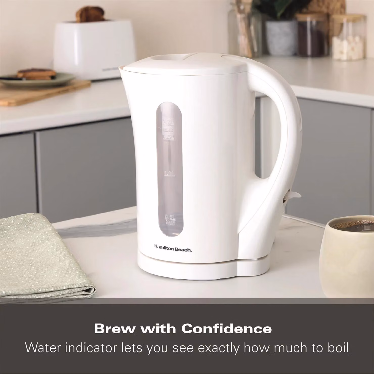 Hamilton Beach Essential Plastic Kettle, White, 1.7 l – 5
