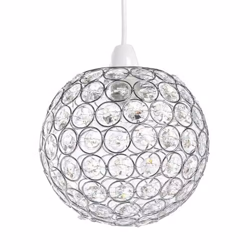INNOTECK Chrome and Transparent Acrylic Spherical Pendant Lampshade