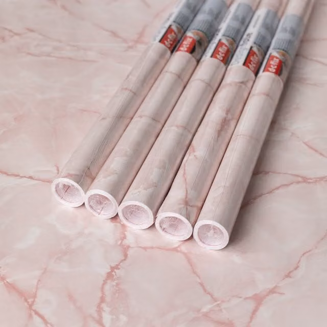 dc fix Marble Pink Self Adhesive Vinyl Wrap for Worktops and Furniture, Pack of 5, W: 67.5 cm, L: 2 m