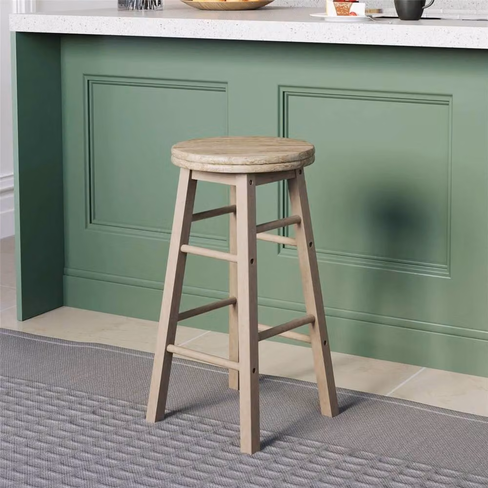 Havendro Solid Pine Revolving Swivel Bar Stool in Natural – 3