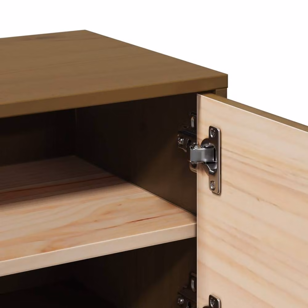 Berkfield Home Set of 2 Wall Mounted Cabinets in Honey Brown Solid Pine Wood, W/D/H: 31.5 x 30 x 30 cm – 4
