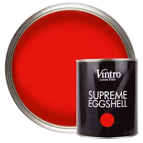 Vintro Valentine Red Water Based Satin Eggshell Paint for Walls, Wood and Trim, 1 Litre