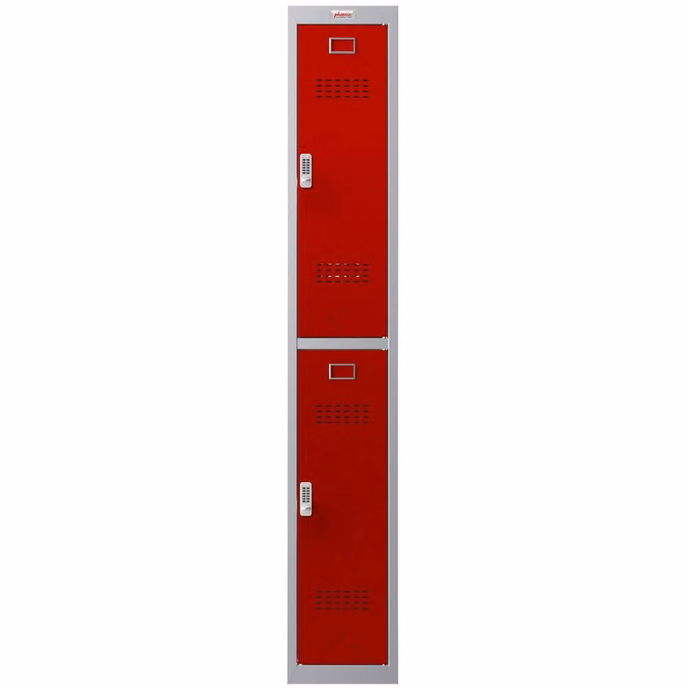 Phoenix Safe Company PL1230GRE Personal Locker in Grey and Red with Electronic Locks, H 180 cm x W 40 cm x D 40 cm – 2