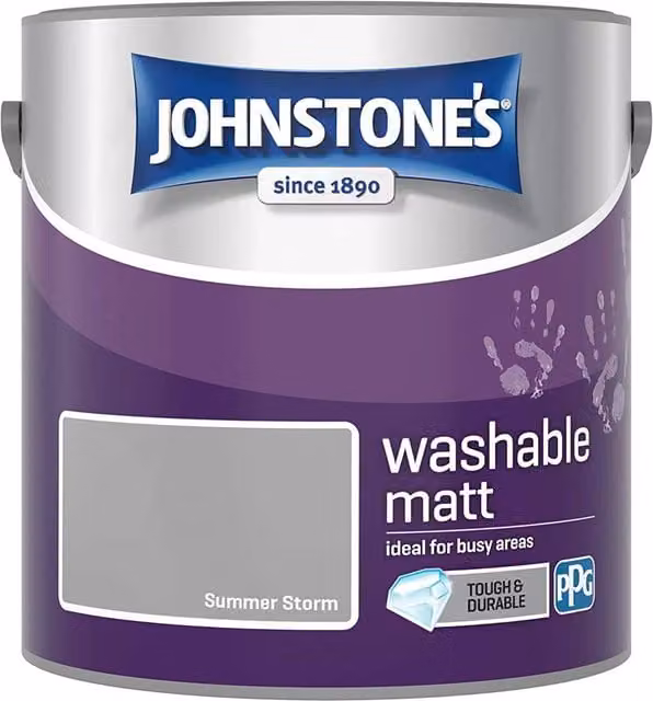 Johnstones Low Emission Washable Matt Latex Paint in Grey