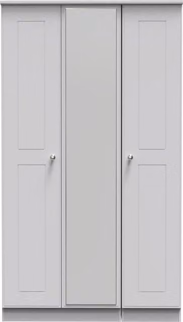 Ready Assembled 2 U Albert Tall Triple Mirror Wardrobe in Grey