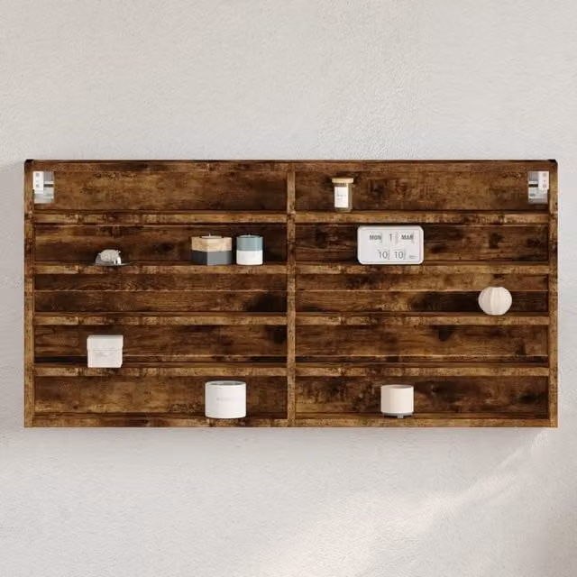 Berkfield Home Vitrine Cabinet in Smoked Oak Brown with Glass Doors, W: 100 cm, D: 50 cm, H: 50 cm