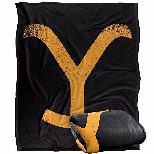 Yellowstone Y Branding Logo Silky Touch Super Soft Fleece Throw Blanket in White, W/D/H: 152 x 127 cm