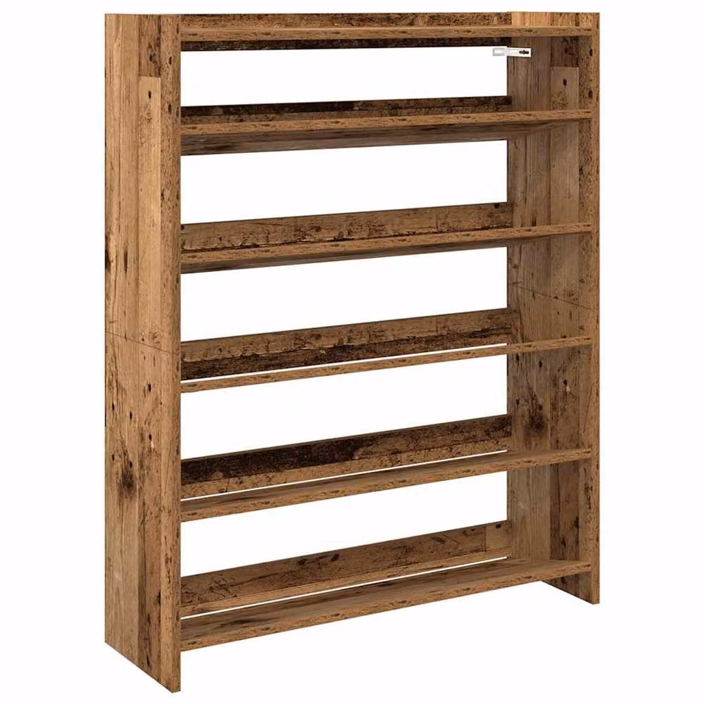 Berkfield Home Rustic Brown Engineered Wood Shoe Rack, W/D/H: 80 x 25 x 100 cm – 2