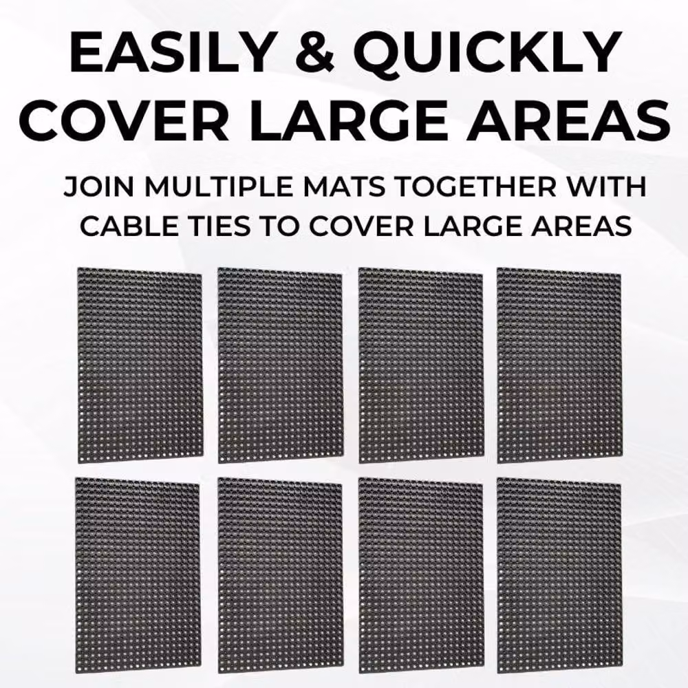 Ark Mat Black Rubber Safety Grass Playground Mat W: 100 cm, D: 50 cm, H: 2.2 cm – 4