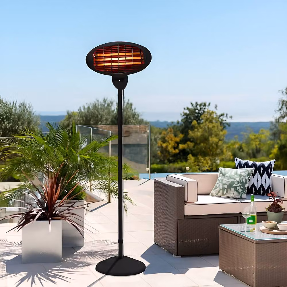 Primrose 2kW IPX4 Electric Quartz Bulb Patio Heater in Black – 3