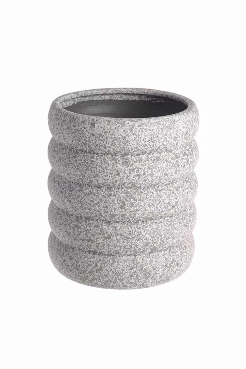 KDMD Grey Contoured Cylinder Ceramic Vase, Height: 14.5 cm – 2