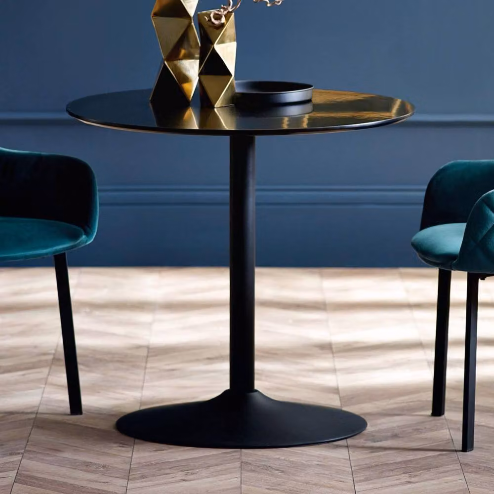 Cheshire Premium Nerano Round Dining Table, Black, Diameter: 80 cm – 2