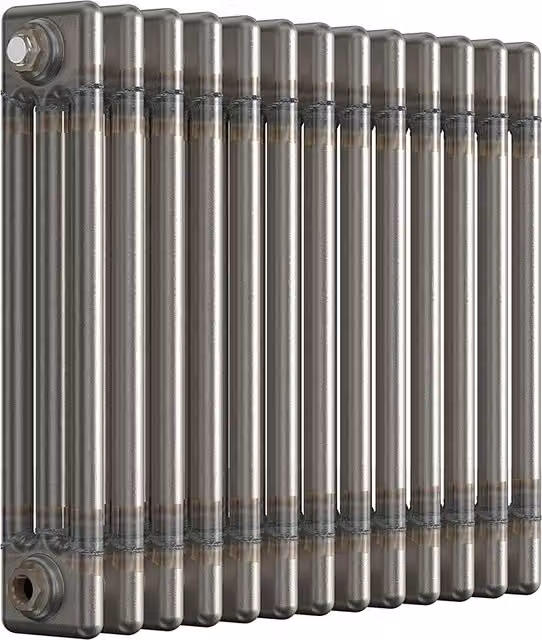Lux Heat Horizontal 3 Column Traditional Steel Radiator in Silver Grey, H: 50 cm, W: 60.5 cm – 1
