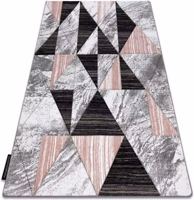 RugsX Alter Geometric Pink Rectangular Rug, W: 160 cm, D: 220 cm – 1