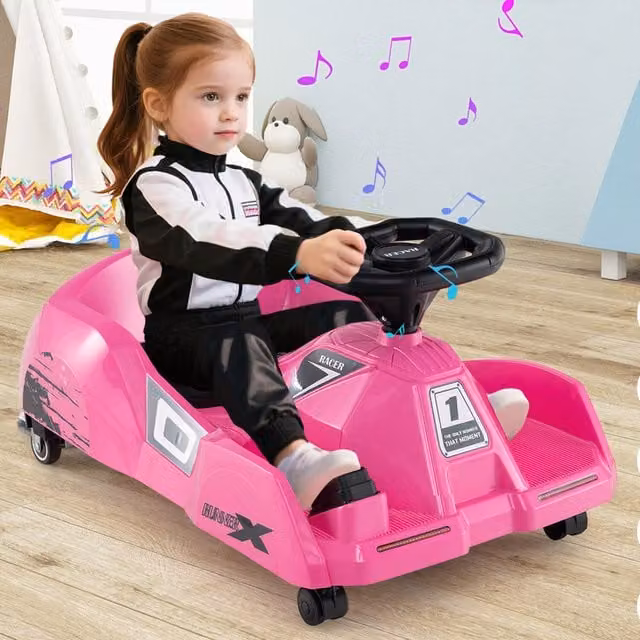 Costway Electric Ride-On Go Kart in Pink