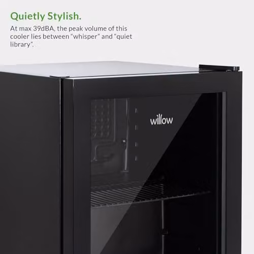 Willow WBC48B 48L Table Top Beverage Cooler in Black with Triple Glazed Glass Door and Adjustable Thermostat – 5