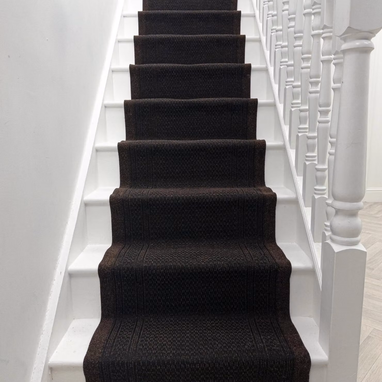 runrug Aztec Stair Runner Carpet, Non-Slip, Dark Brown, W: 80 cm, L: 480 cm – 5