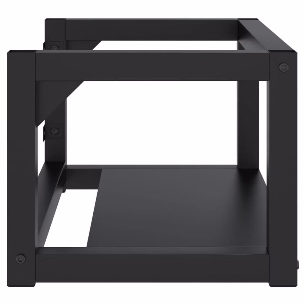 Berkfield Home Wall-mounted Bathroom Washbasin Frame in Matt Black Metal, W/D/H: 59 x 38 x 31 cm – 2