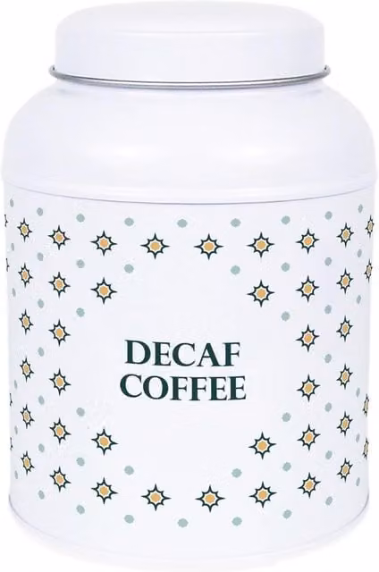 Purely Home Octagonal Stars Hot Chocolate Canister with Small Dome Lid in White Metal