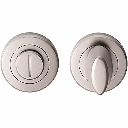 Loops Thumbturn Lock and Release Handle with Bevelled Edge and Concealed Fix in Silver Satin Chrome