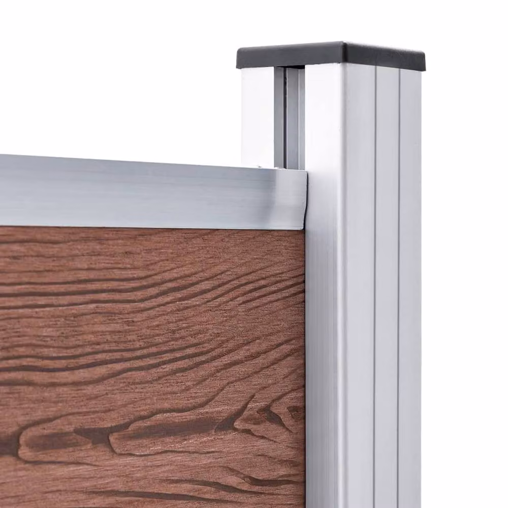 Berkfield Home Durable WPC Fence Panel, Brown, W: 175 cm, H: 146 cm – 2