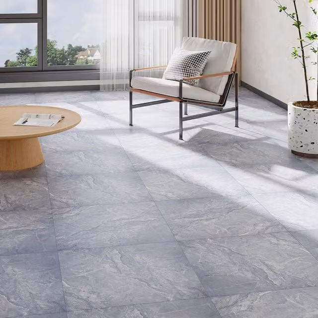 Lifeideas Set of 14 Self Adhesive Stone Effect PVC Flooring in Slate Grey