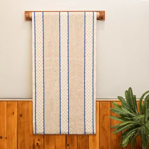 Aztex Classic Blue Striped 100% Cotton Roller Towel with Hanging Loop – 2