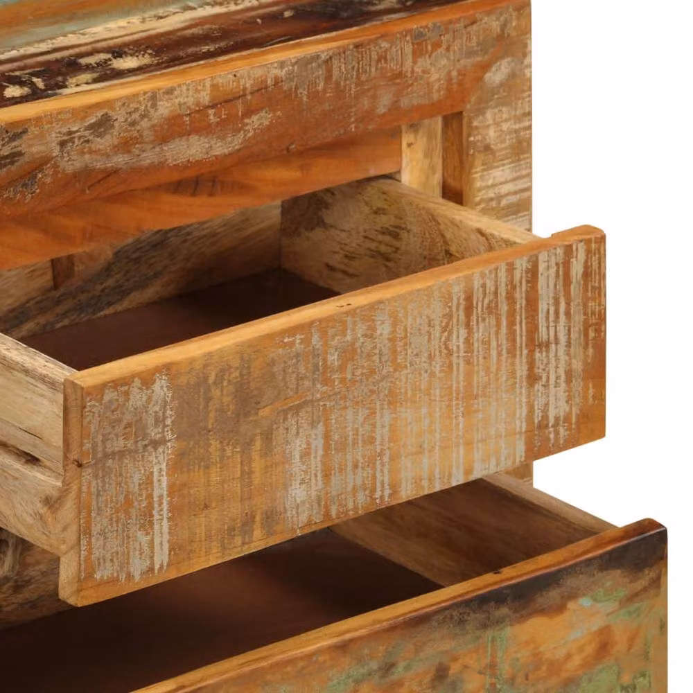 Berkfield Home Rustic Reclaimed Wood Sideboard, Multicolour, W/D/H: 120 x 30 x 75 cm – 2