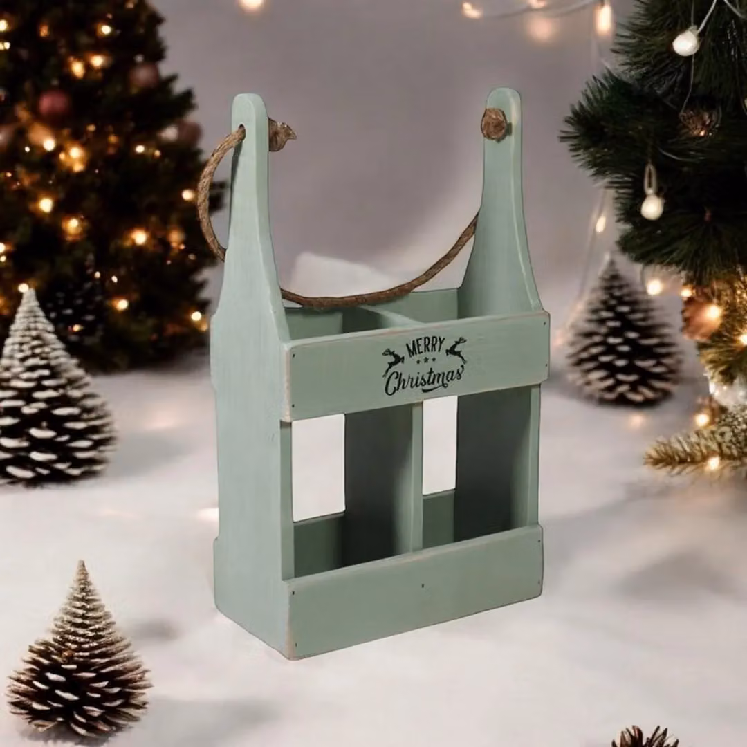 Minster 2 Bottle Wine Holder in Rustic Green, W: 21 cm, D: 10 cm, H: 39 cm – 2