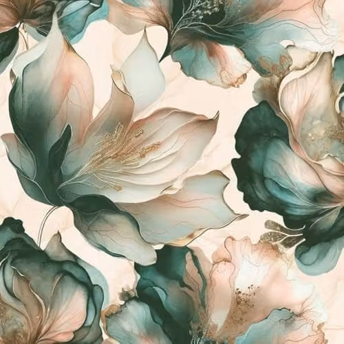 Muriva Elysian Floral Botanical Wallpaper in Coral, Petrol and Multicolour – 1