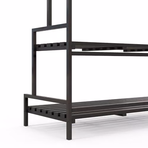Outsunny 3 Tiered Plant Stand Ladder Shelf with Hanging Hooks in Black, H 170 x W 50 x D 50 cm – 6