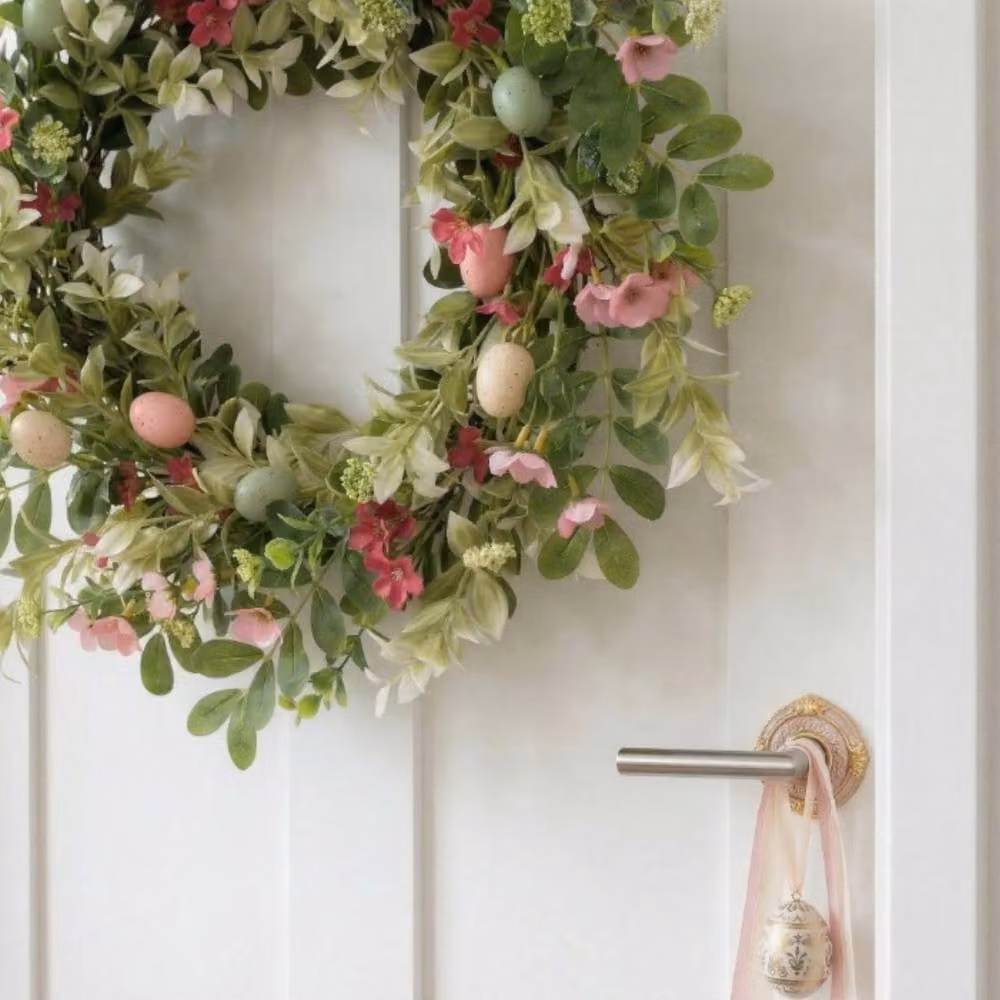 Garden Greatness Springtime Blooms & Eggs Easter Wreath in Multicolour – 2