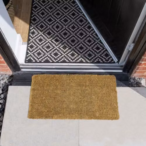 JVL Plain Natural 100% Coir Rectangular Entrance Door Mat, Brown, W: 45 cm, D: 75 cm – 2