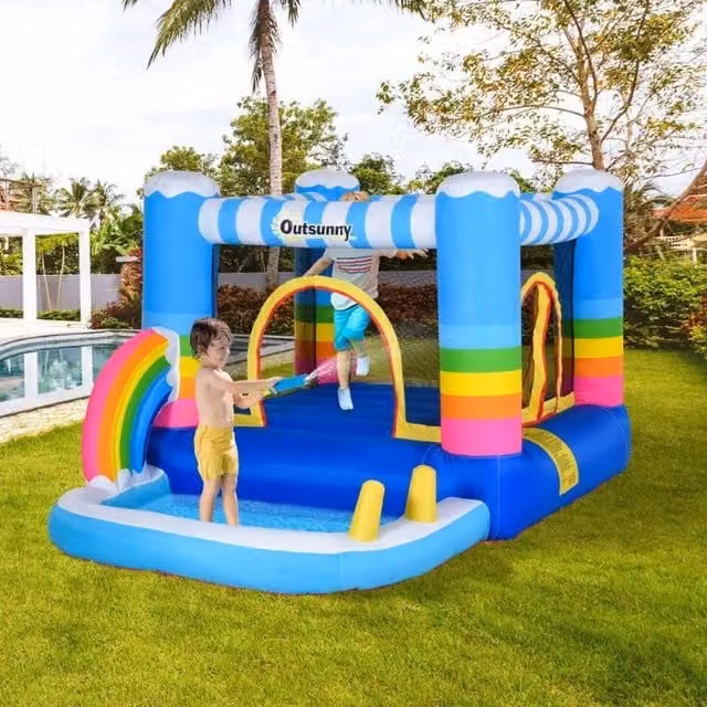 Chilli Seating Multicolour Inflatable Kids Bounce Castle Play Centre with Safety Net