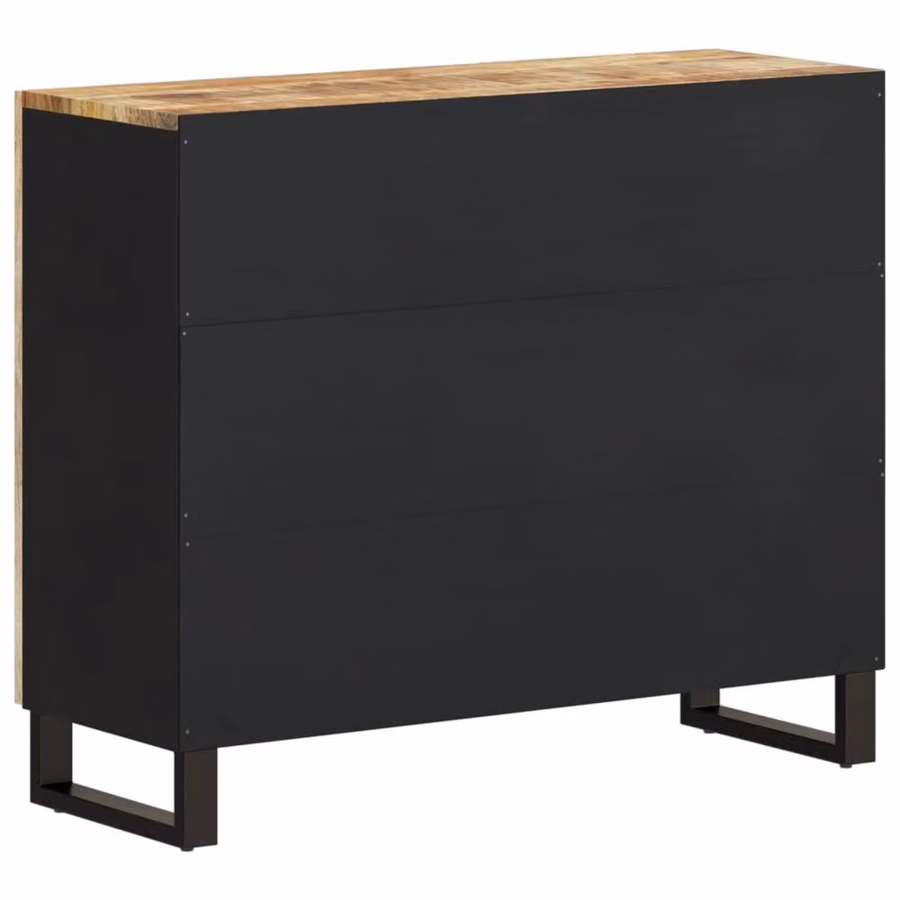 Berkfield Home Solid Mango Wood Sideboard with 2 Doors in Brown, W/D/H: 90 x 33 x 75 cm – 5