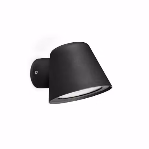 Netlighting Gina Modern Outdoor Wall Light Black IP44 with Glass Shade and GU10 Bulb